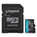 Tarjeta de Memoria MicroSD Kingston Canvas Go! Plus con Adaptador SD 256GB Clase 10/UHS-I/U3/V30/A2